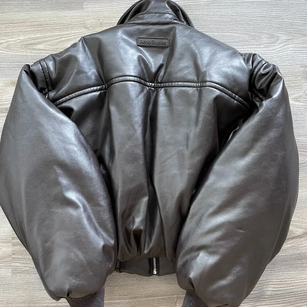 Acne Studios Coated Brown Bomber Jacket - Picture 5 of 7